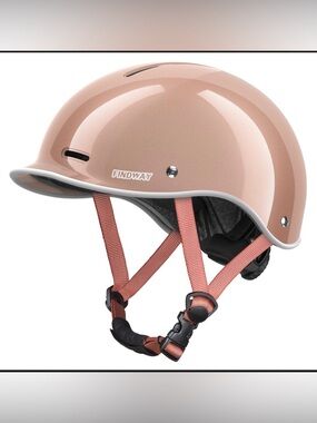 Findway unisex Gloss Rose Gold Bike Helmet